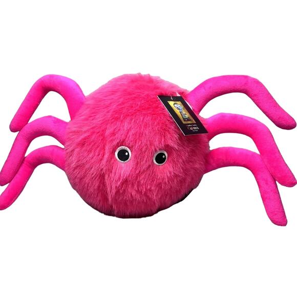 Cynthia Rowley PINK SPIDER Pillow Faux Fur Halloween Decor NEW - Picture 9 of 10